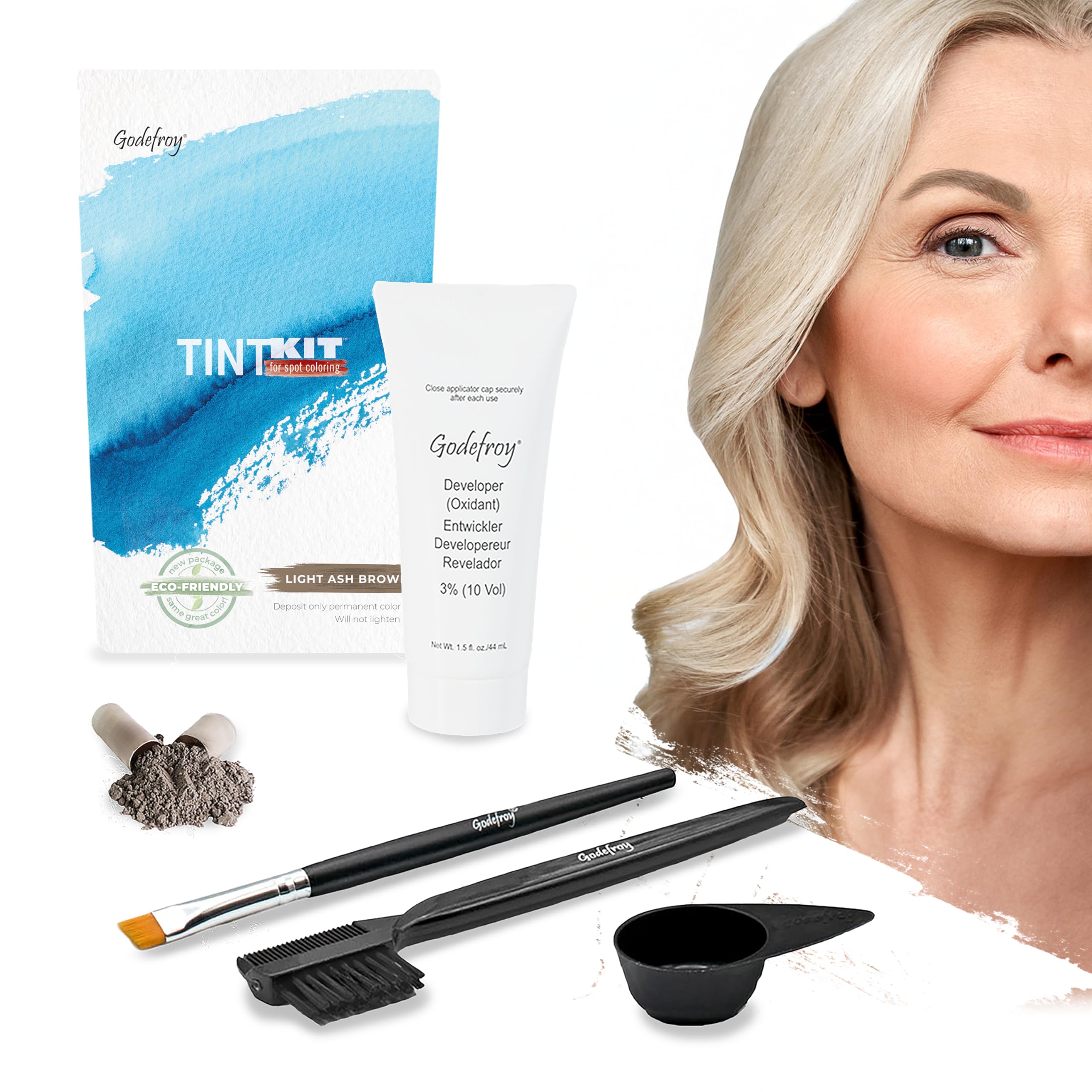 Godefroy kit-tinte-cabello-20-aplicaciones, cobertura de canas con acabado natural