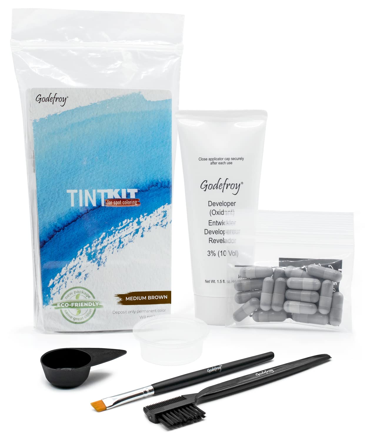 Godefroy tintura para cabello en kit de 20 aplicaciones, uso en casa.