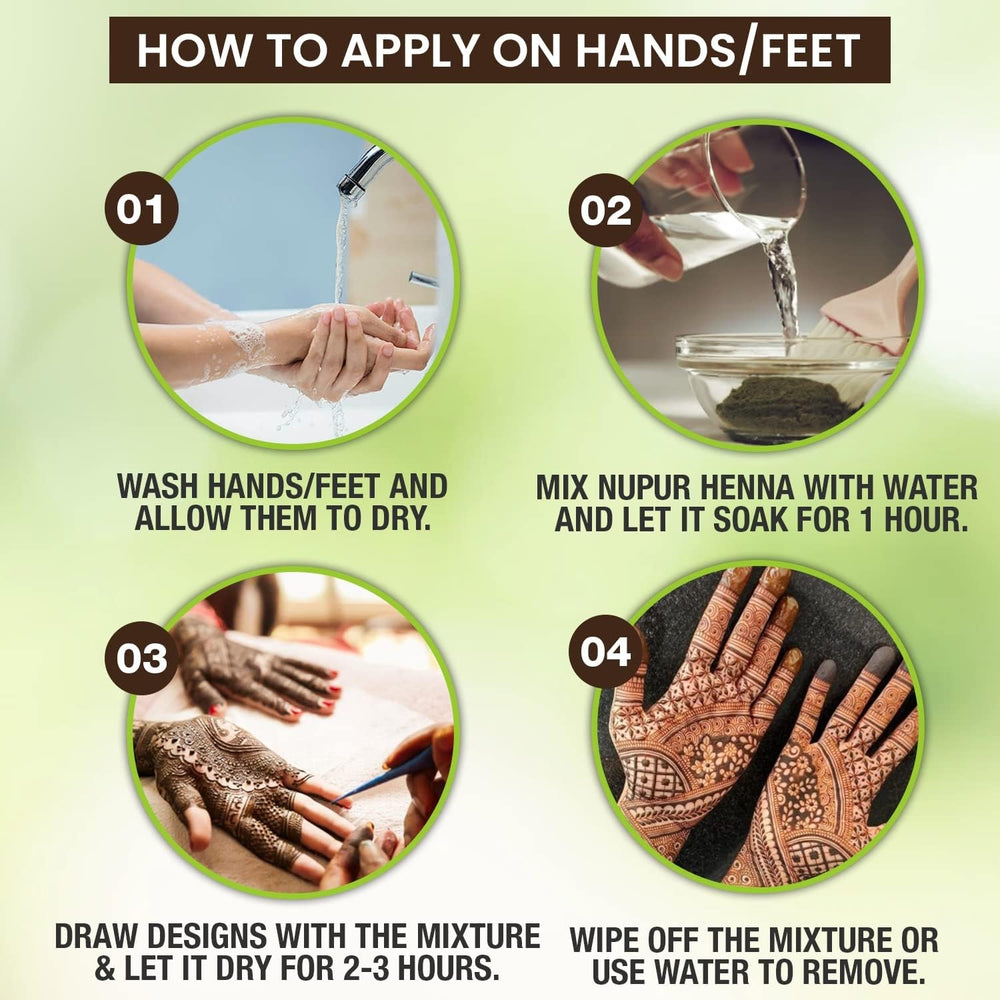 Color natural con Nupur Henna Mehndi para tono suave.