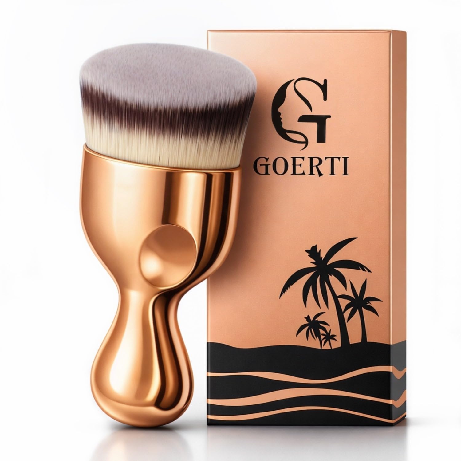 GOERTI kabuki con cabeza angleada amplia para aplicación rápida y uniforme.