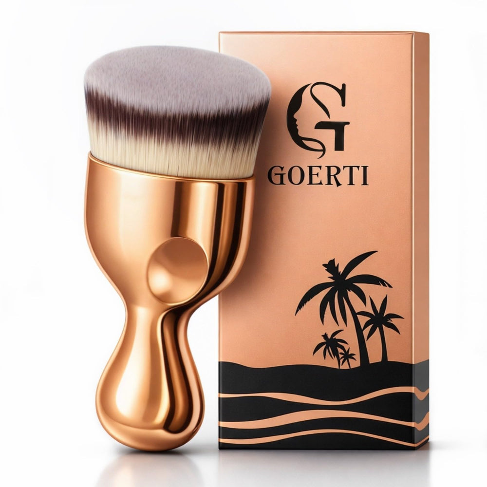 GOERTI kabuki con cabeza angleada amplia para aplicación rápida y uniforme.