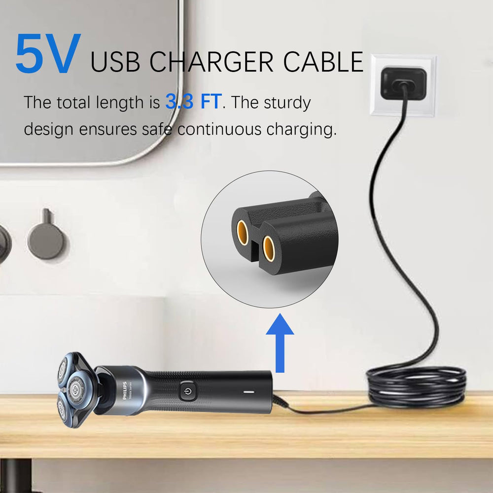 Cable de 3,3 pies incluido para uso en casa o de viaje.