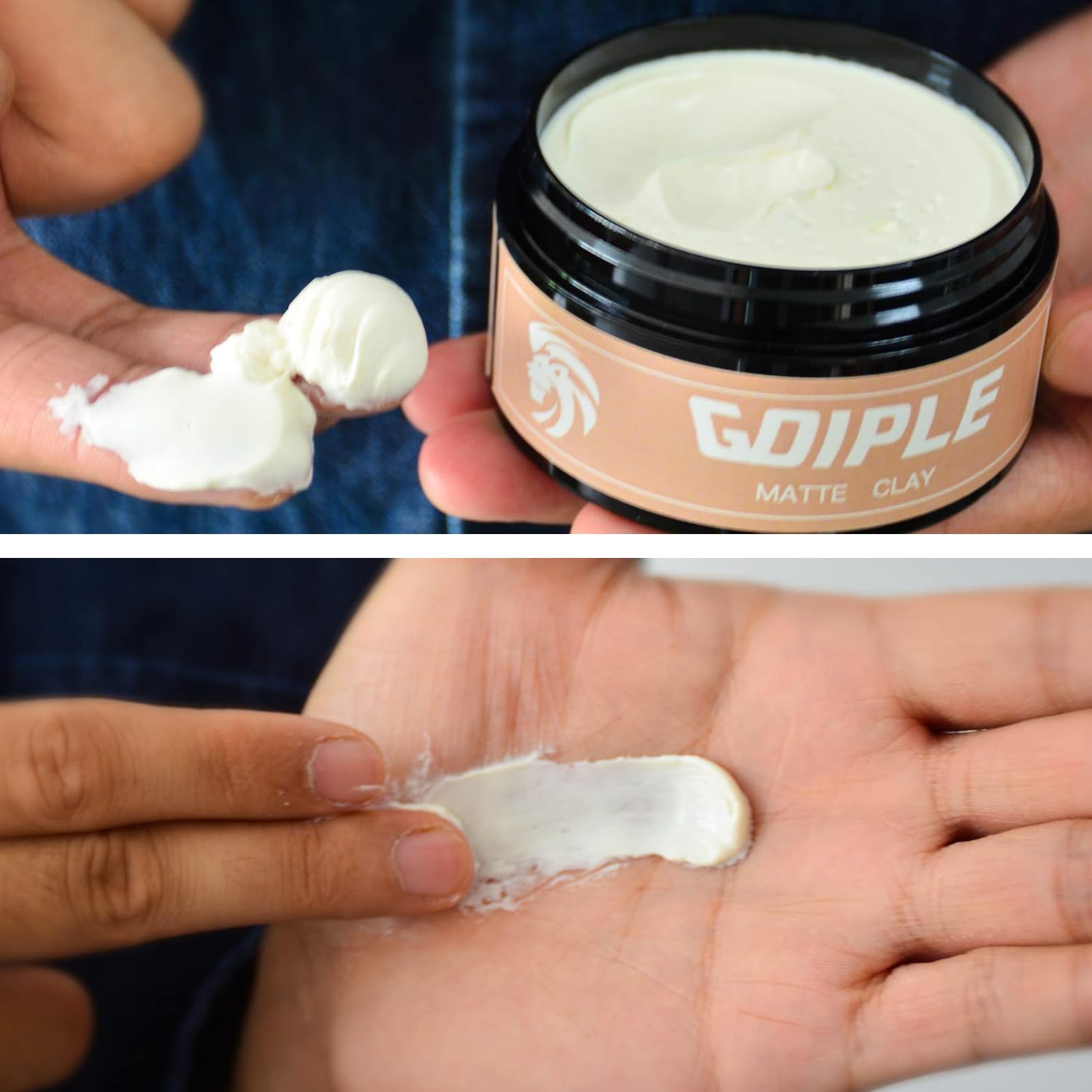 Goiple arcilla de peinado, aplicación fácil para peinados rápidos y limpios.