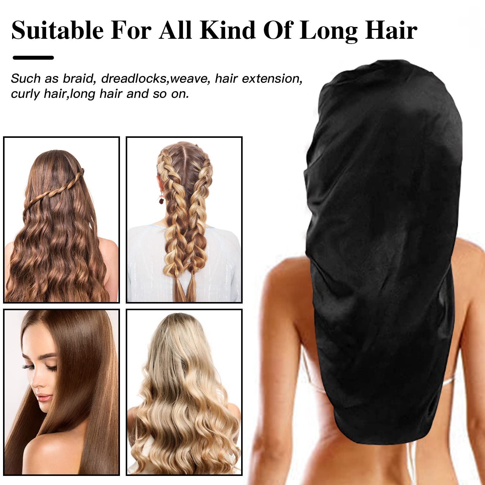 Bonnet de satén Goiple para cabello aporta humedad y brillo durante la noche.