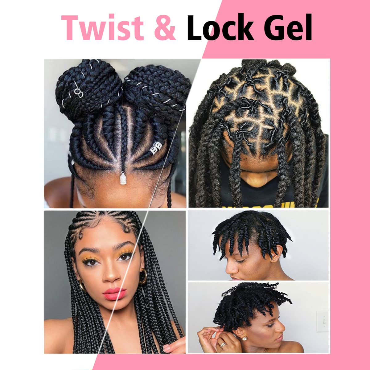 Goiple Gel para trenzas: compatible con todo tipo de cabello para retocar trenzas.