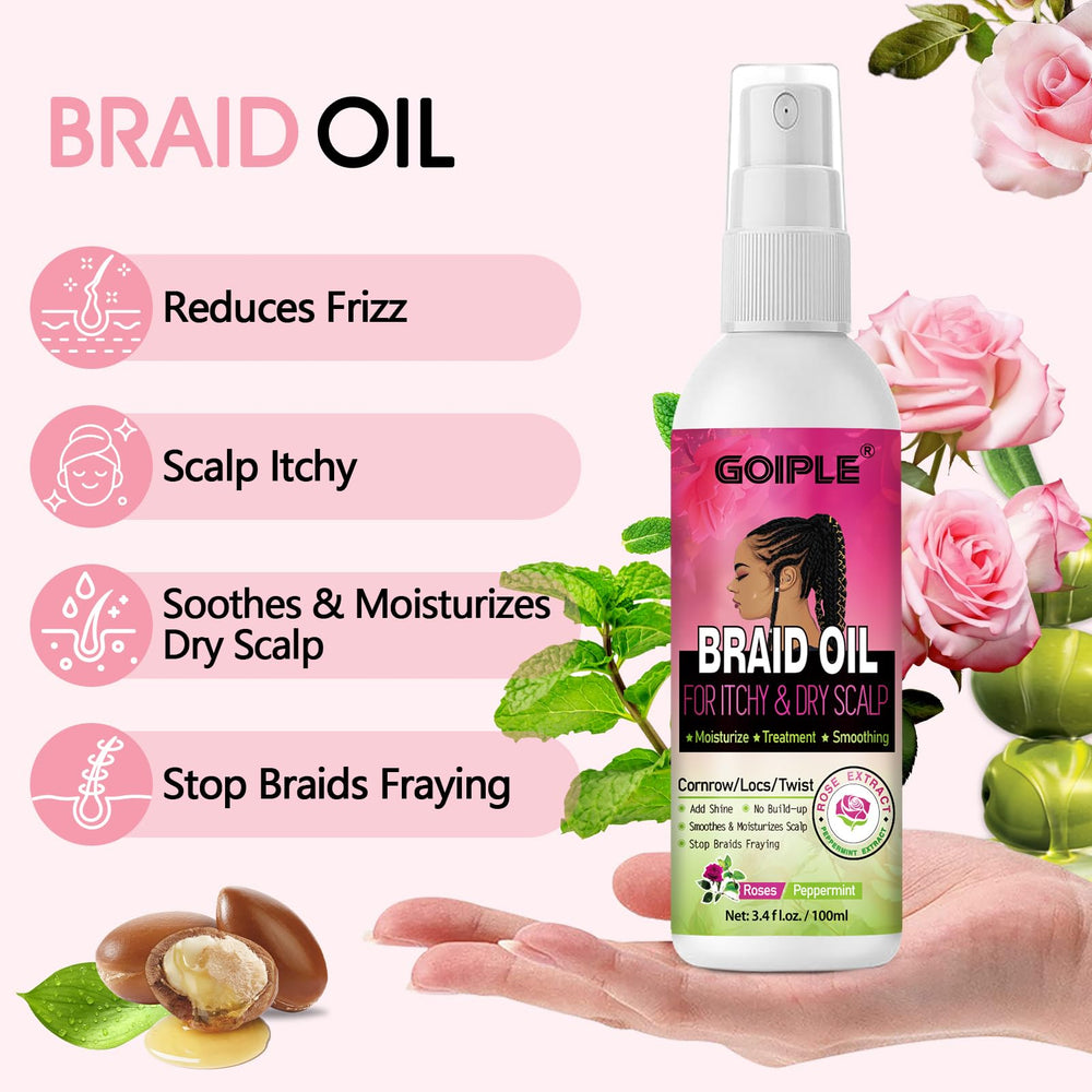 Goiple champú sin enjuague para trenzas Rosa Menta, limpieza sin agua.