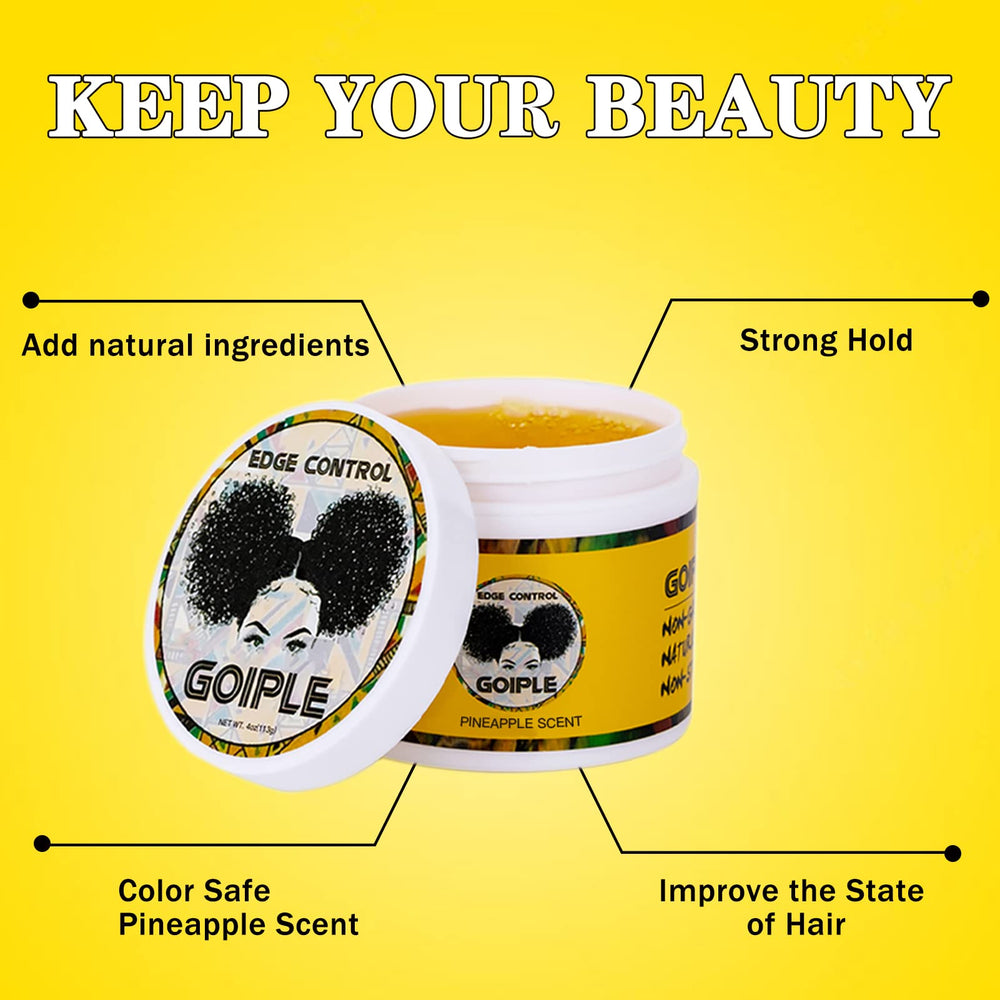 Goiple Edge Control Wax 4oz, fragancia piña para un aroma fresco