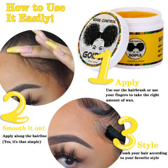 Goiple Edge Control Wax 4oz, textura sin residuo para acabado limpio