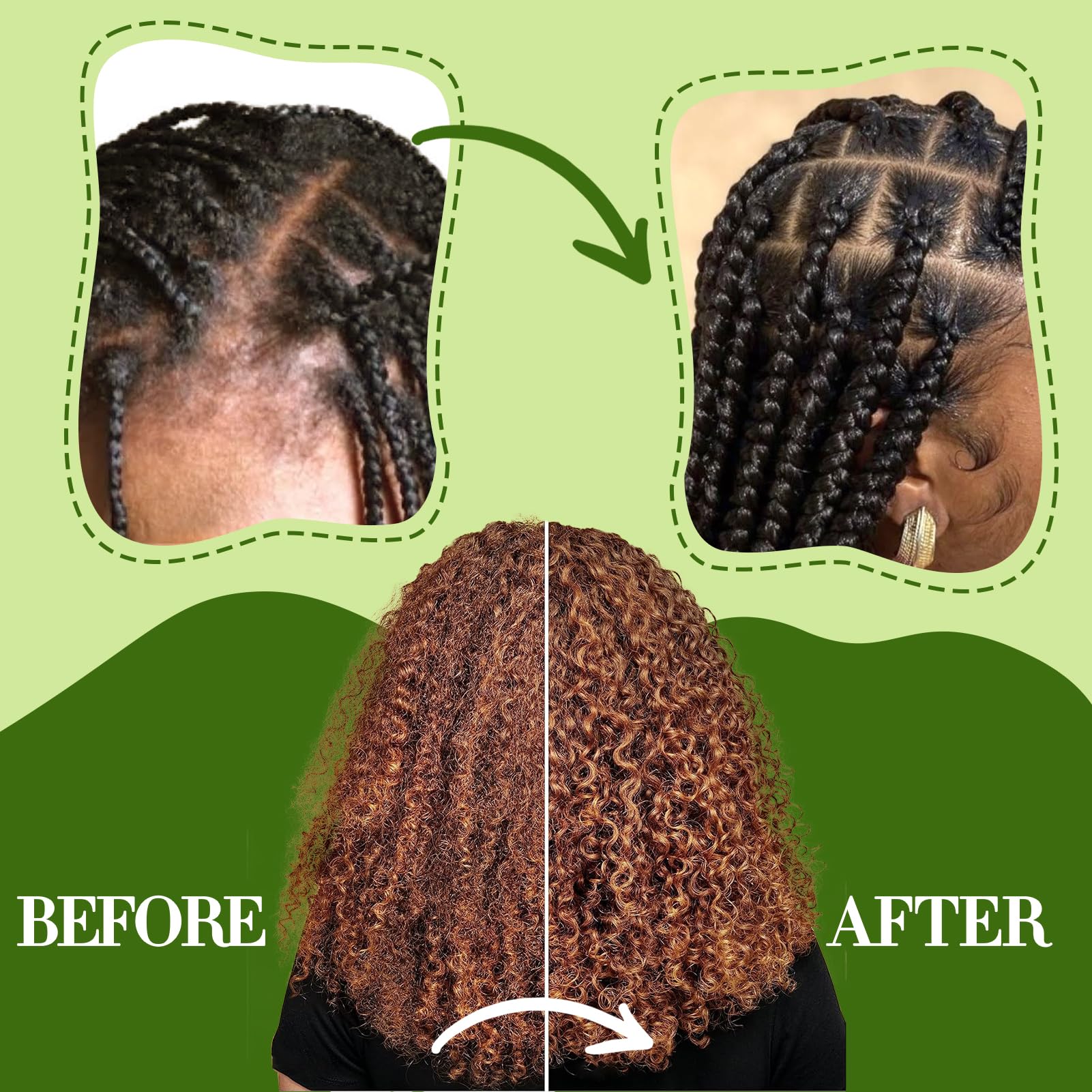 Goiple empaque del set para cuidado de trenzas