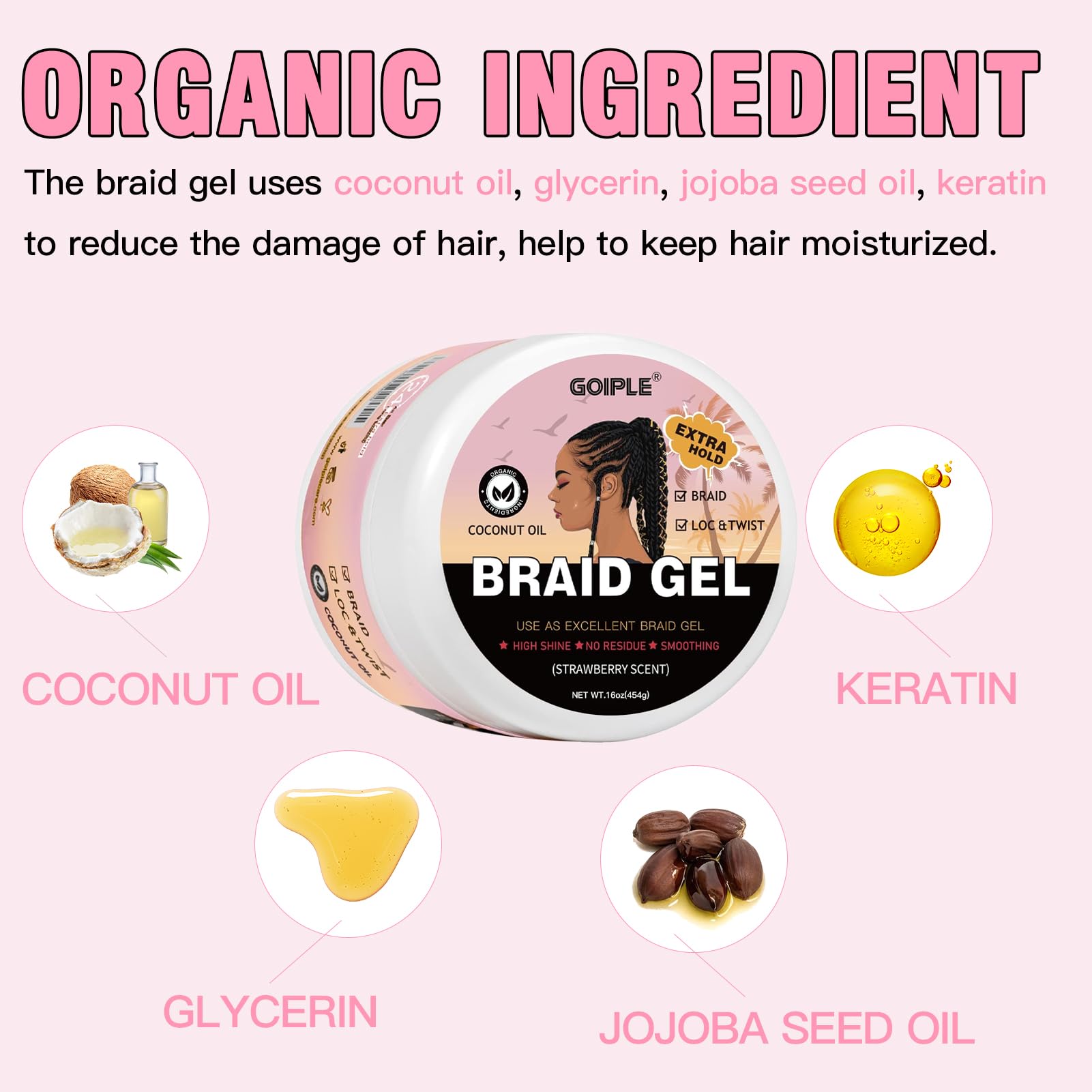 Goiple Gel: ingredientes orgánicos como argán, cera de abeja y coco cuidan el cabello