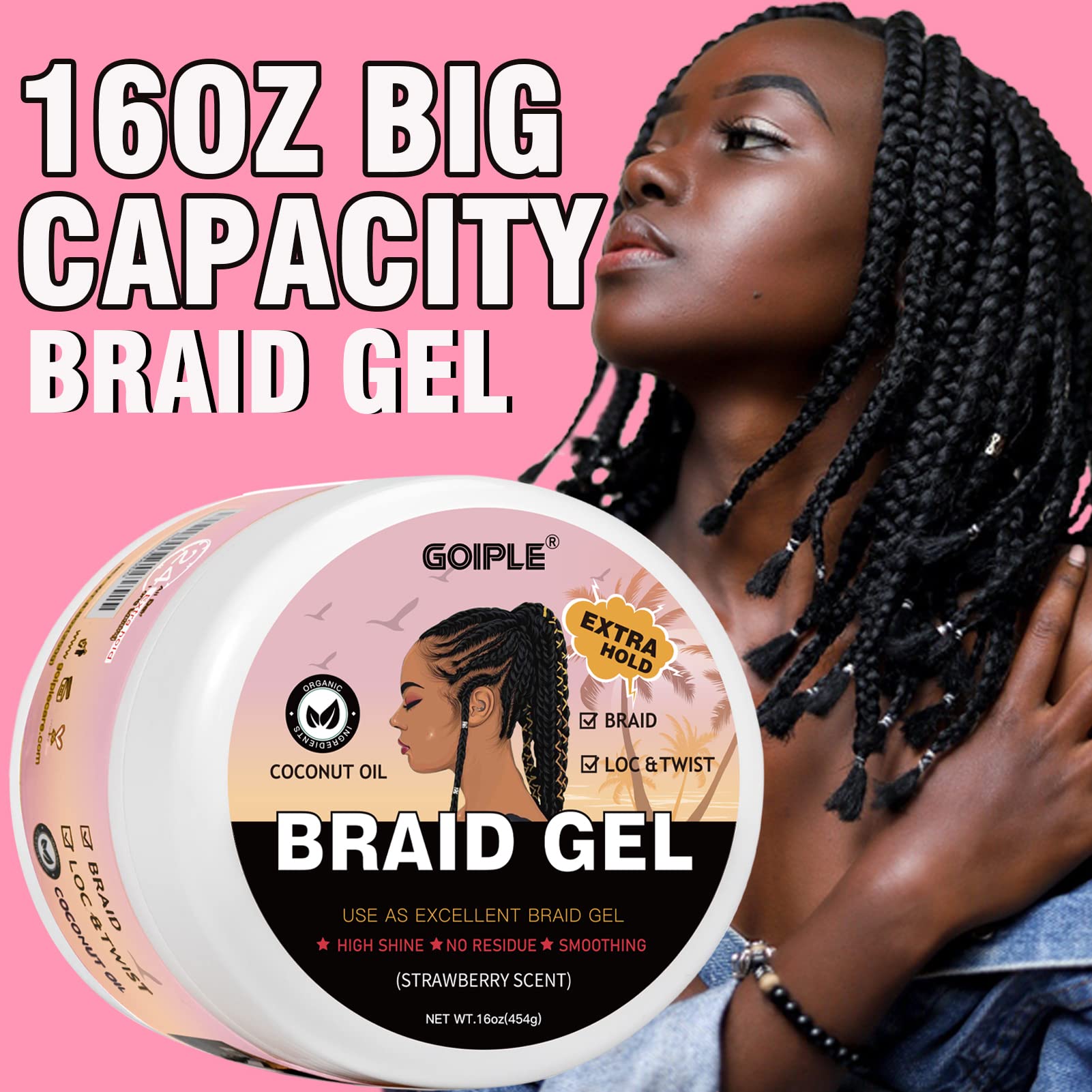 Goiple Gel para trenzas: acabado suave y brillo para estilos definidos