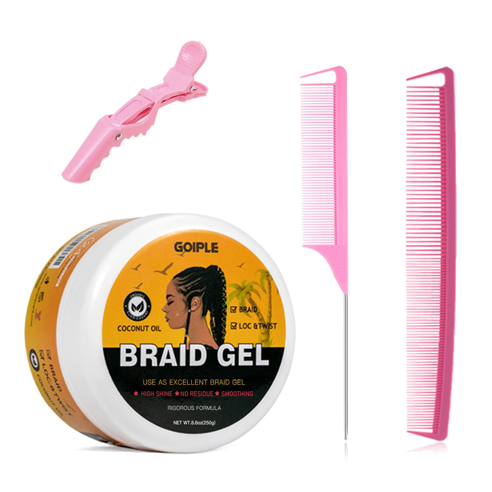 Goiple gel para trenzas, fijación fuerte y brillo duradero.