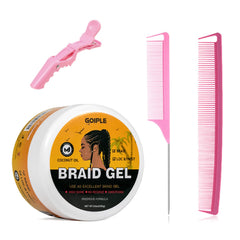Goiple gel para trenzas, fijación fuerte y brillo duradero.