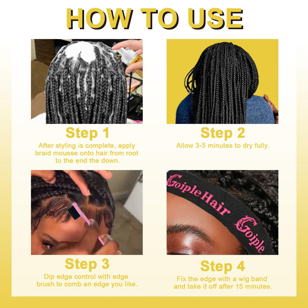 Goiple mousse-aplicacion-trenzas: acabado suave y duradero