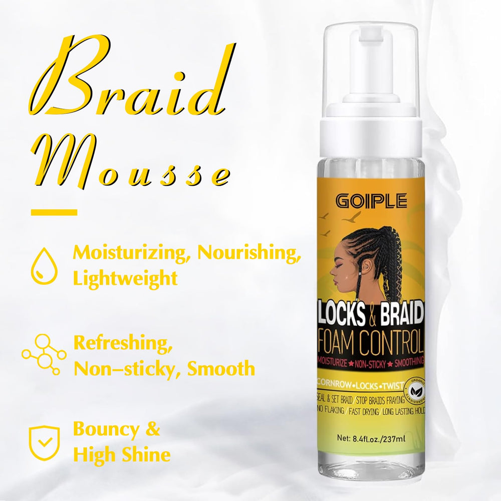 Goiple Mousse: control del frizz y brillo natural en mechones de trenzas
