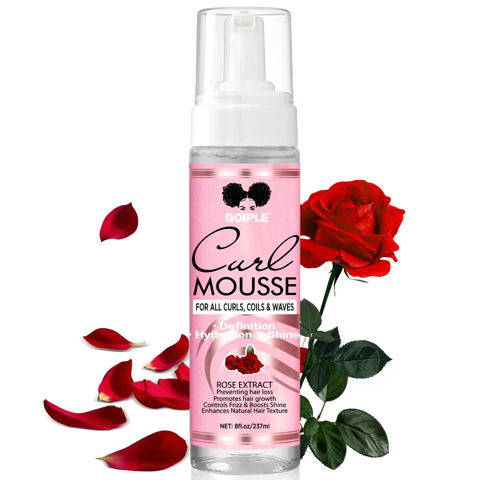 Goiple Mousse define rizos con brillo natural.