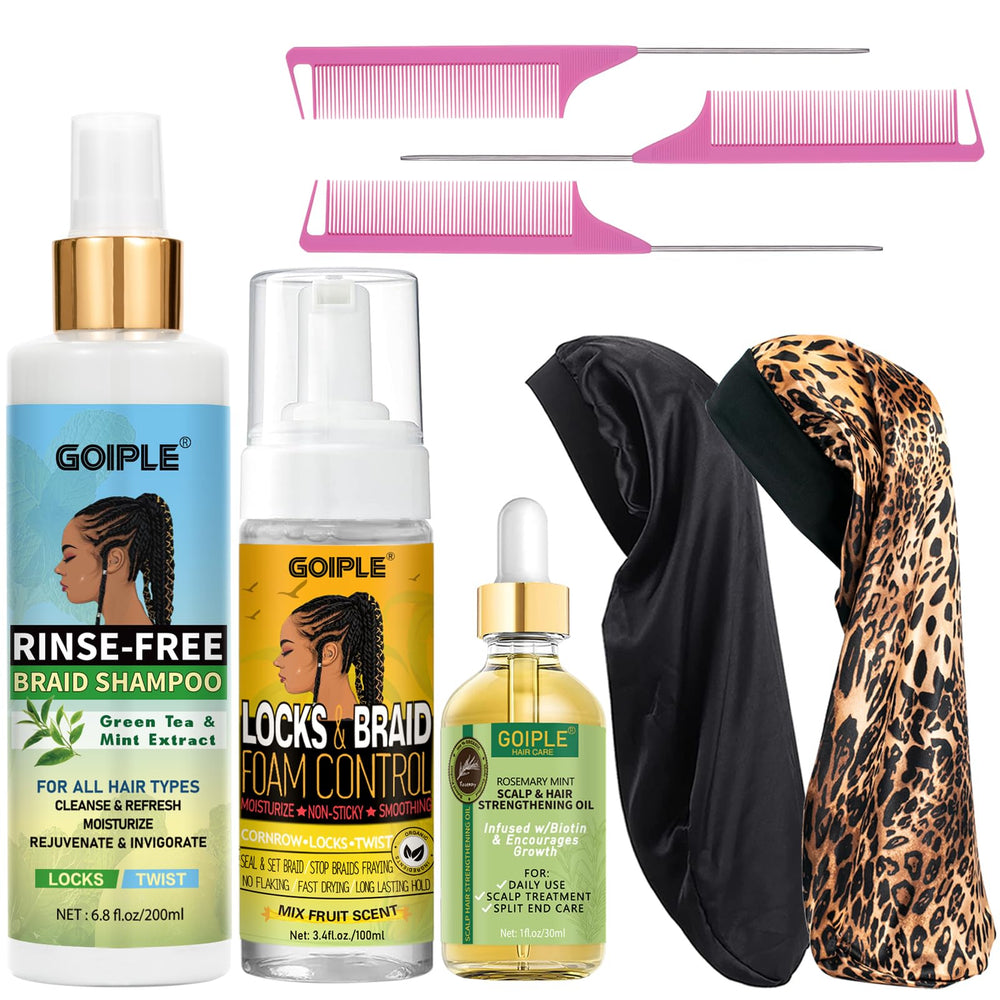Goiple mousse para trenzas, limpieza sin enjuague que refresca el cabello