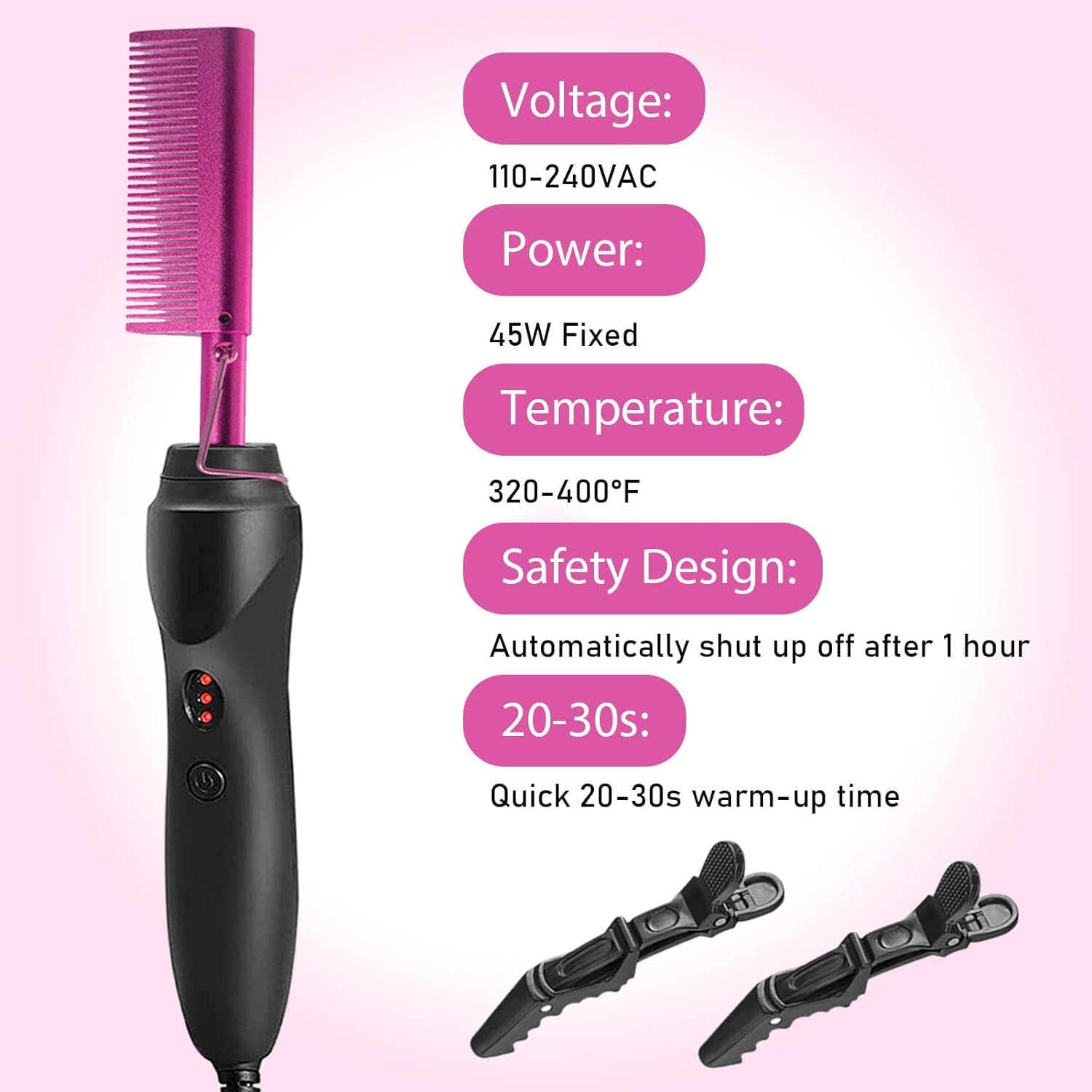 Goiple peine-dientes-anchos-pelo-negro para des-tender y alisar con suavidad.