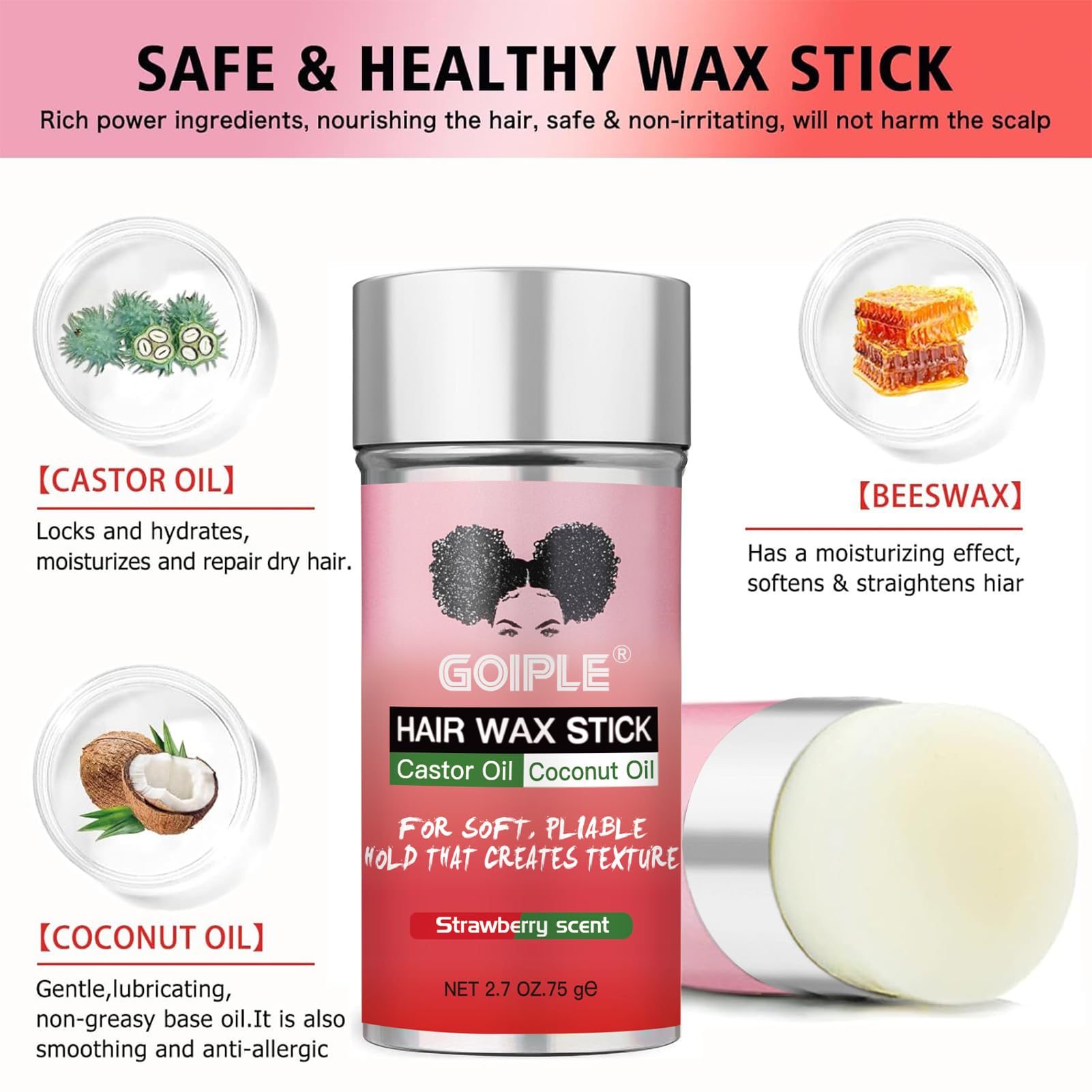 Goiple pomada para pelo: peluca, textura fácil de peinar.