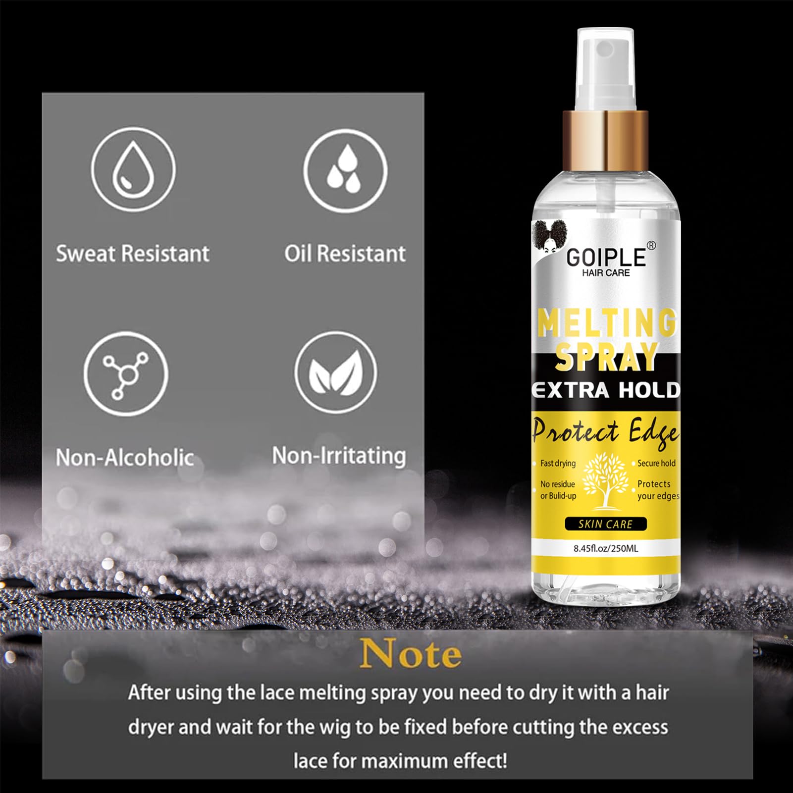 Goiple spray sin residuos para encaje, look natural