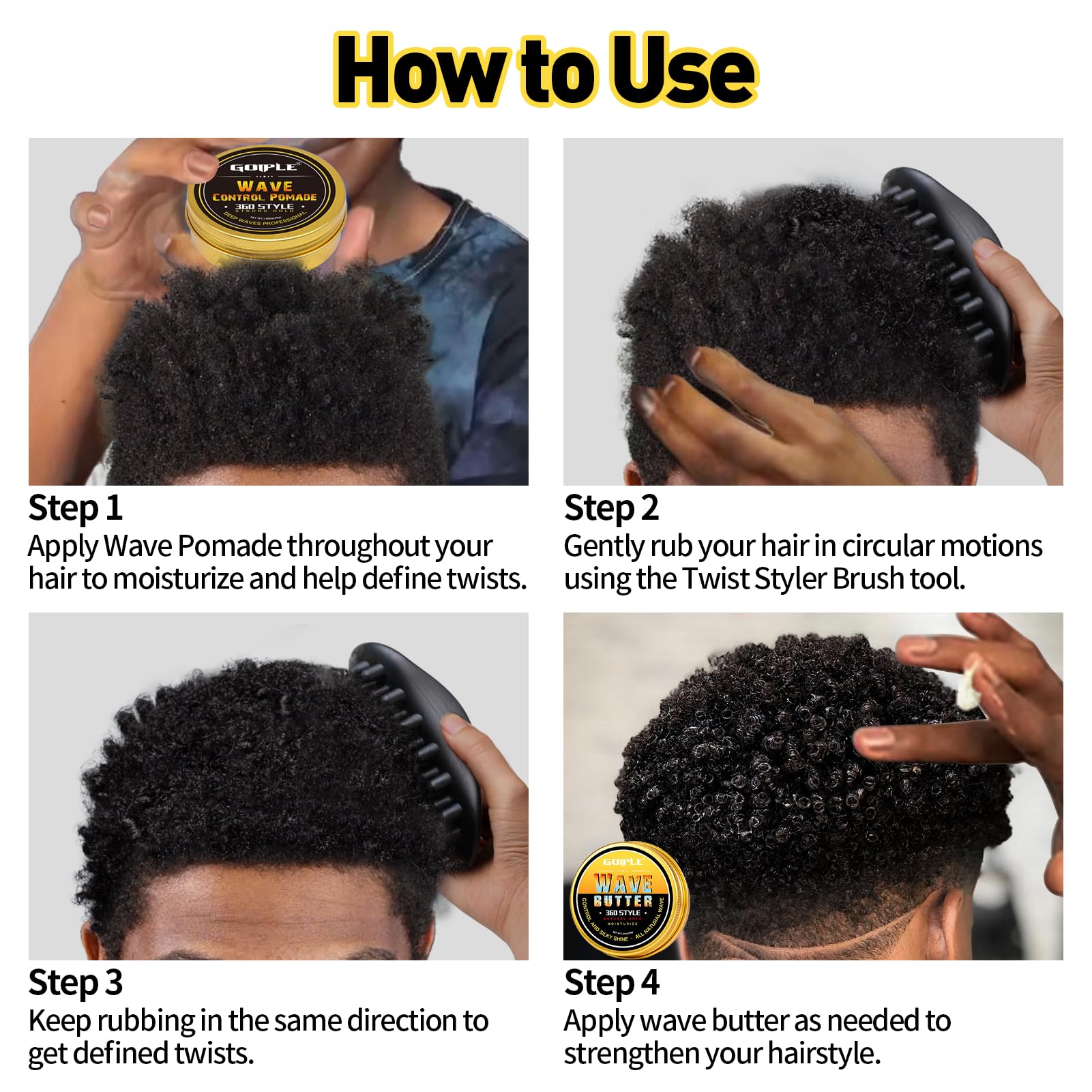 Goiple Wave Pomade: compatible con dreadlocks para rizos definidos.