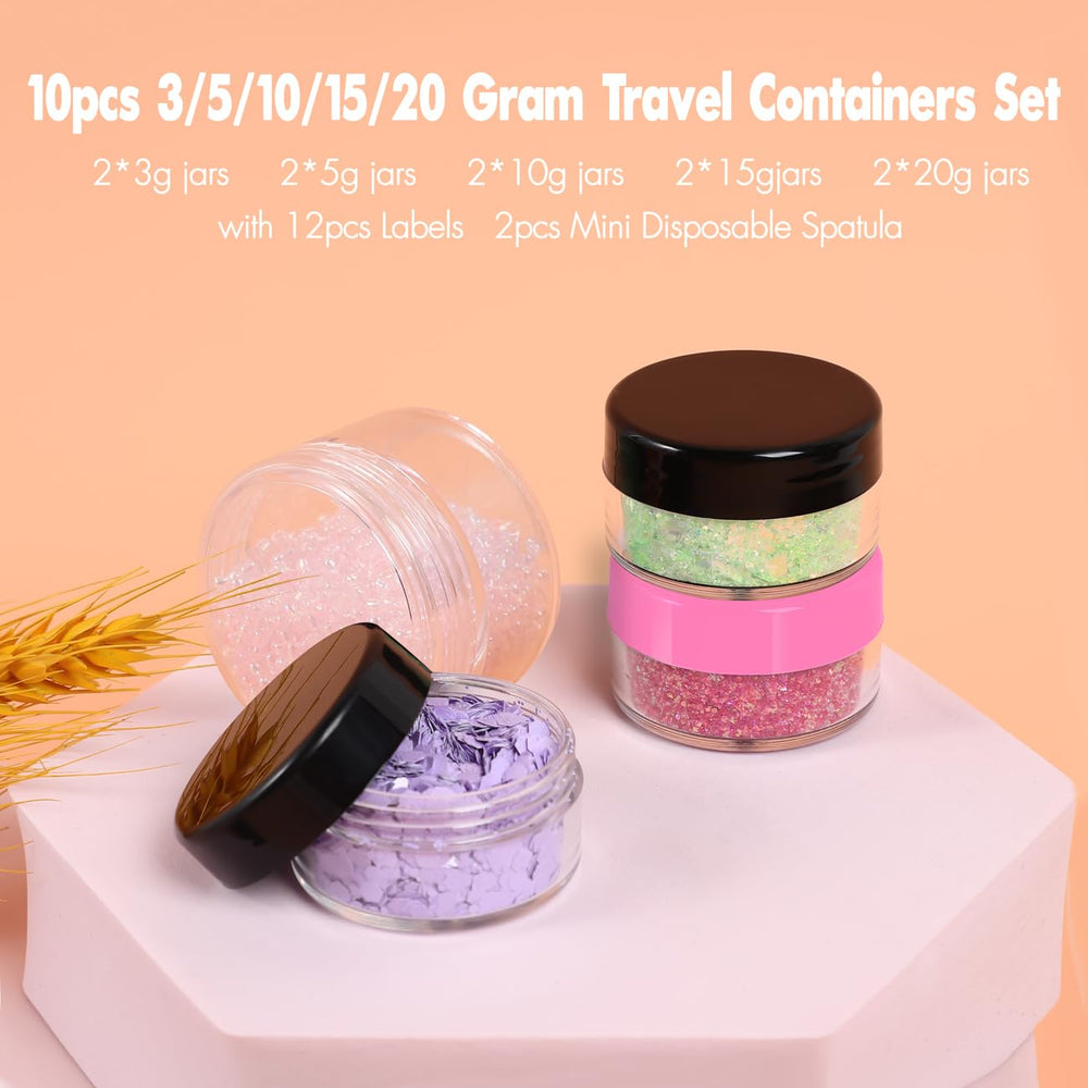Envase Golacky de 15 g con tapa rosca, compacto para maquillajes.