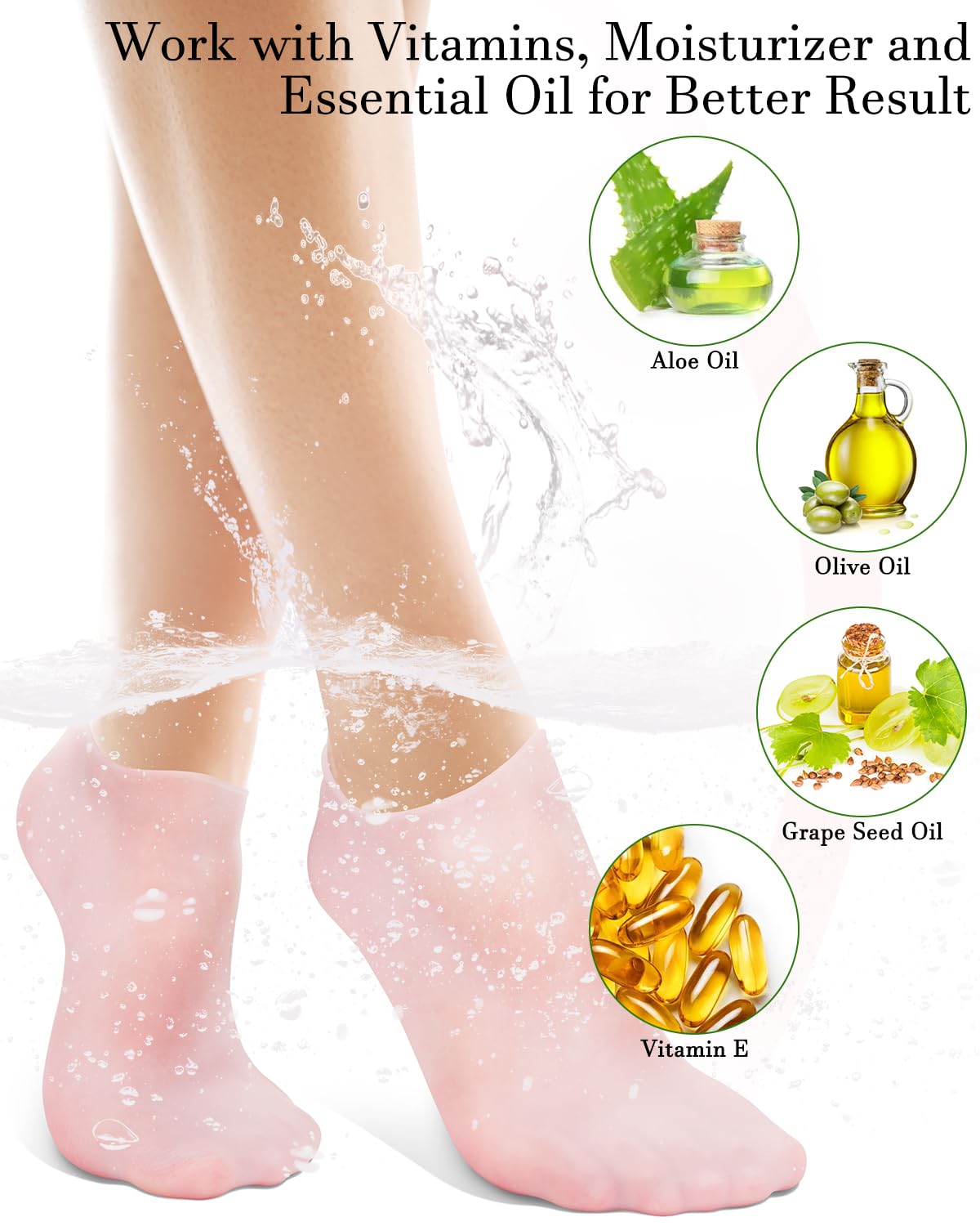 Golbylicc calcetines silicona: ajuste universal para tallas femeninas.