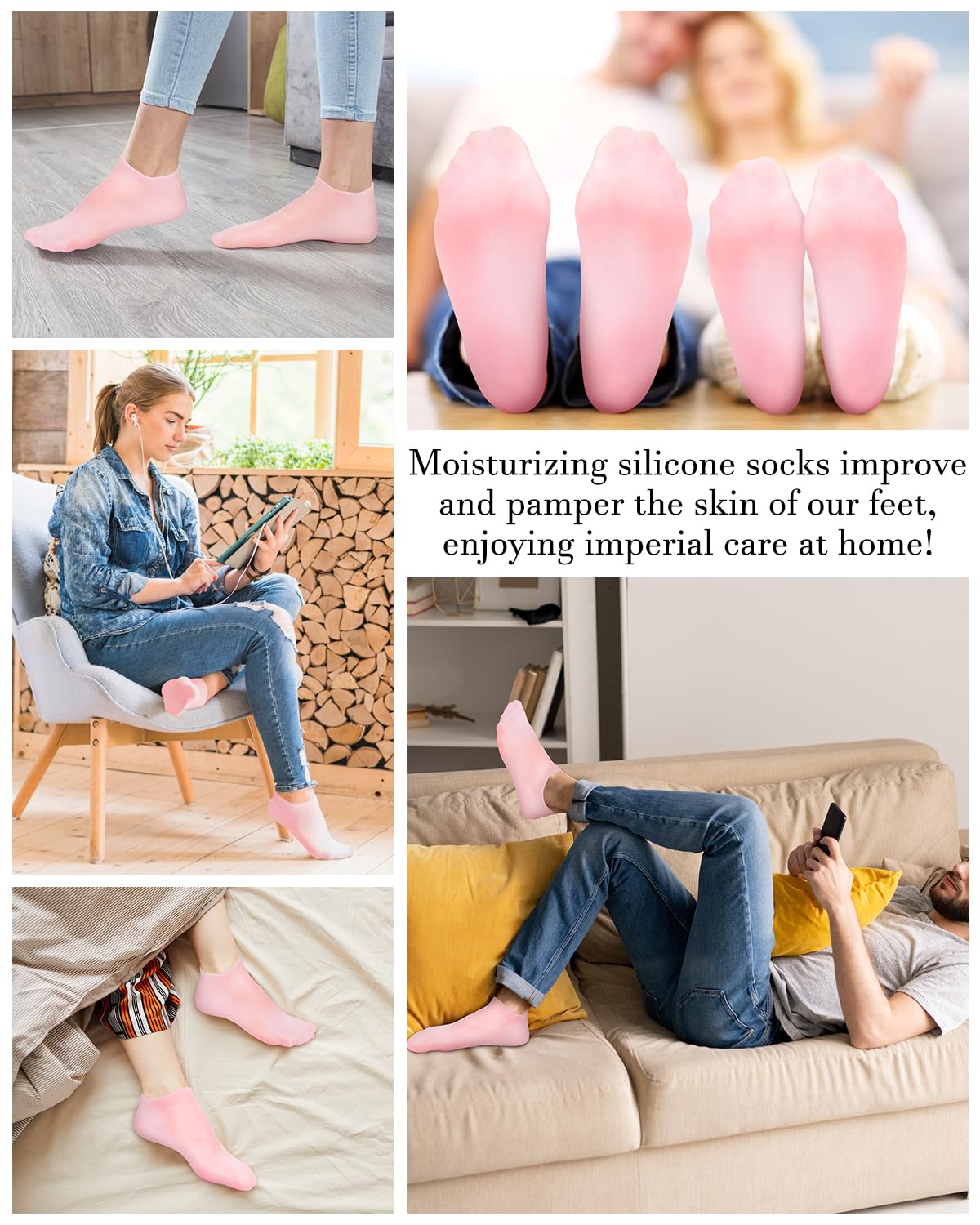 Golbylicc calcetines de silicona: limpieza fácil y suela antideslizante.