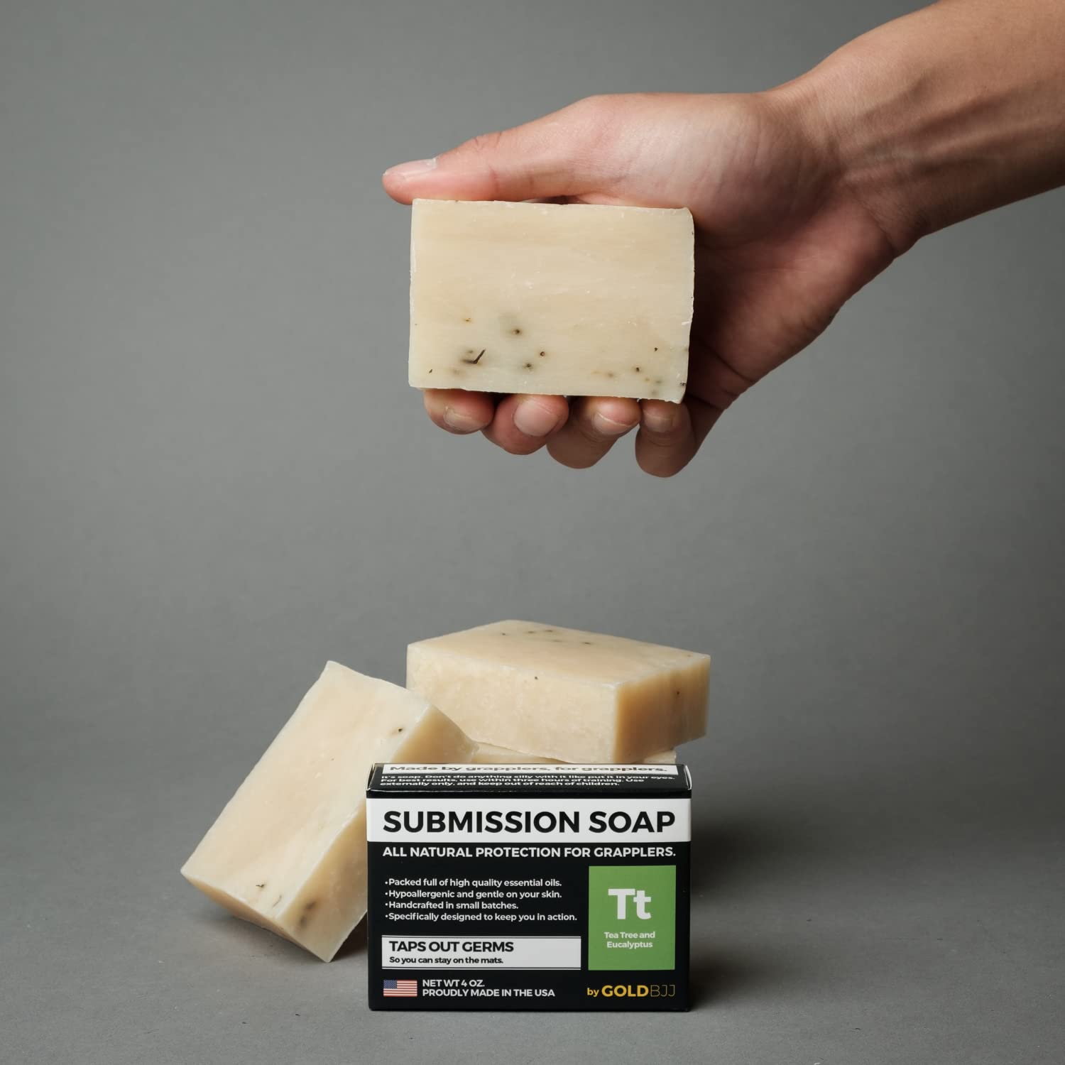 Gold BJJ paquete doble de jabón de árbol de té.