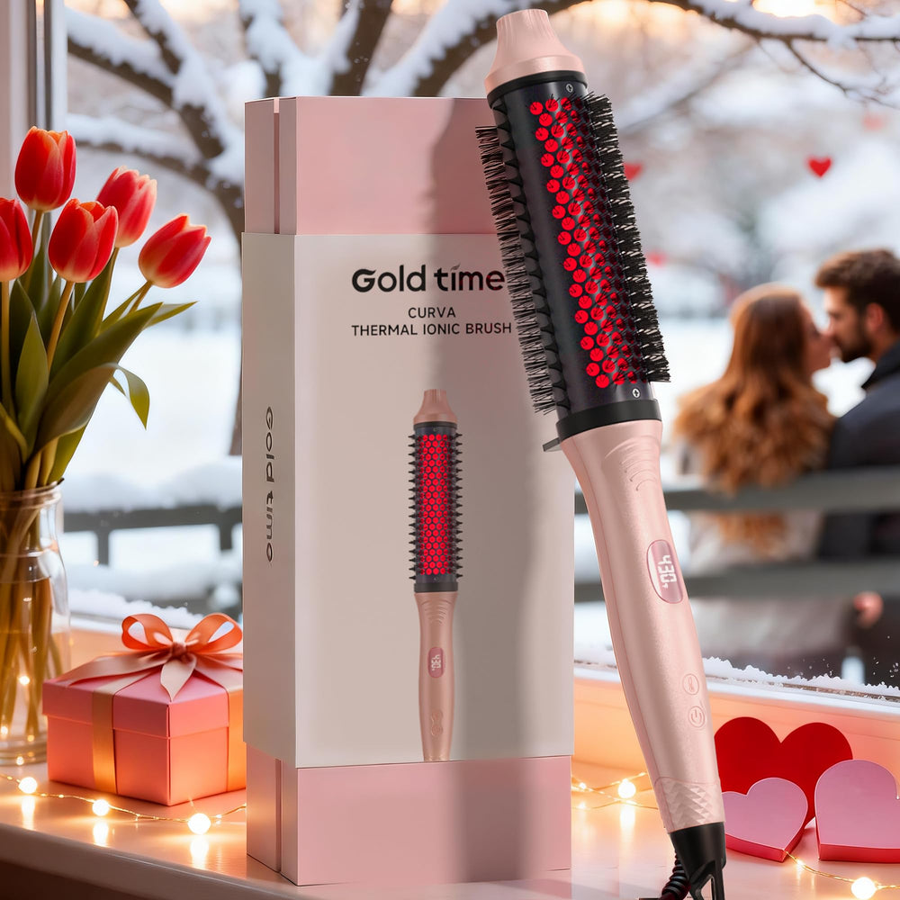 GOLD TIME cepillo térmico infrarrojo de 1,65 pulgadas para peinado rápido