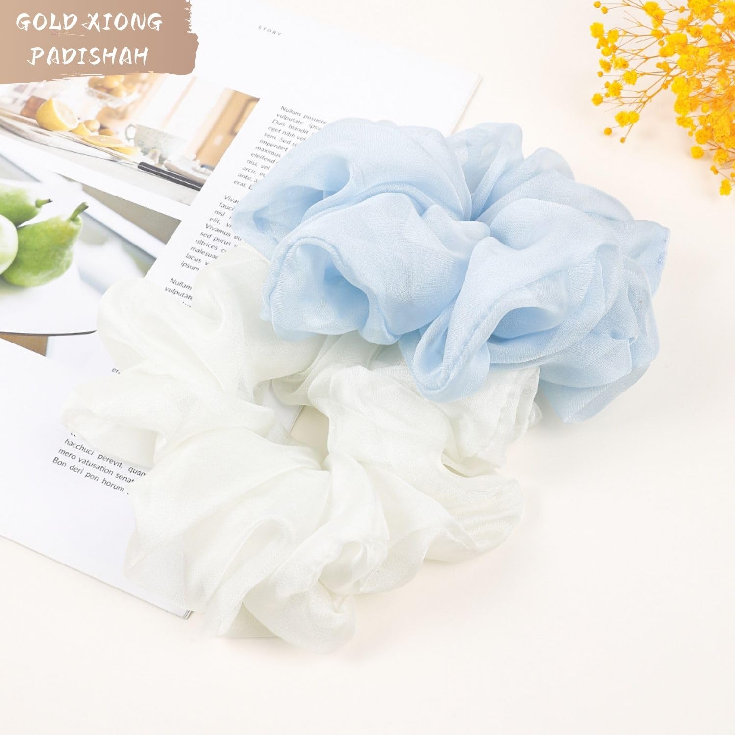 GOLD XIONG PADISHAH gomas grande chiffon, regalo práctico para mujeres con cabello abundante