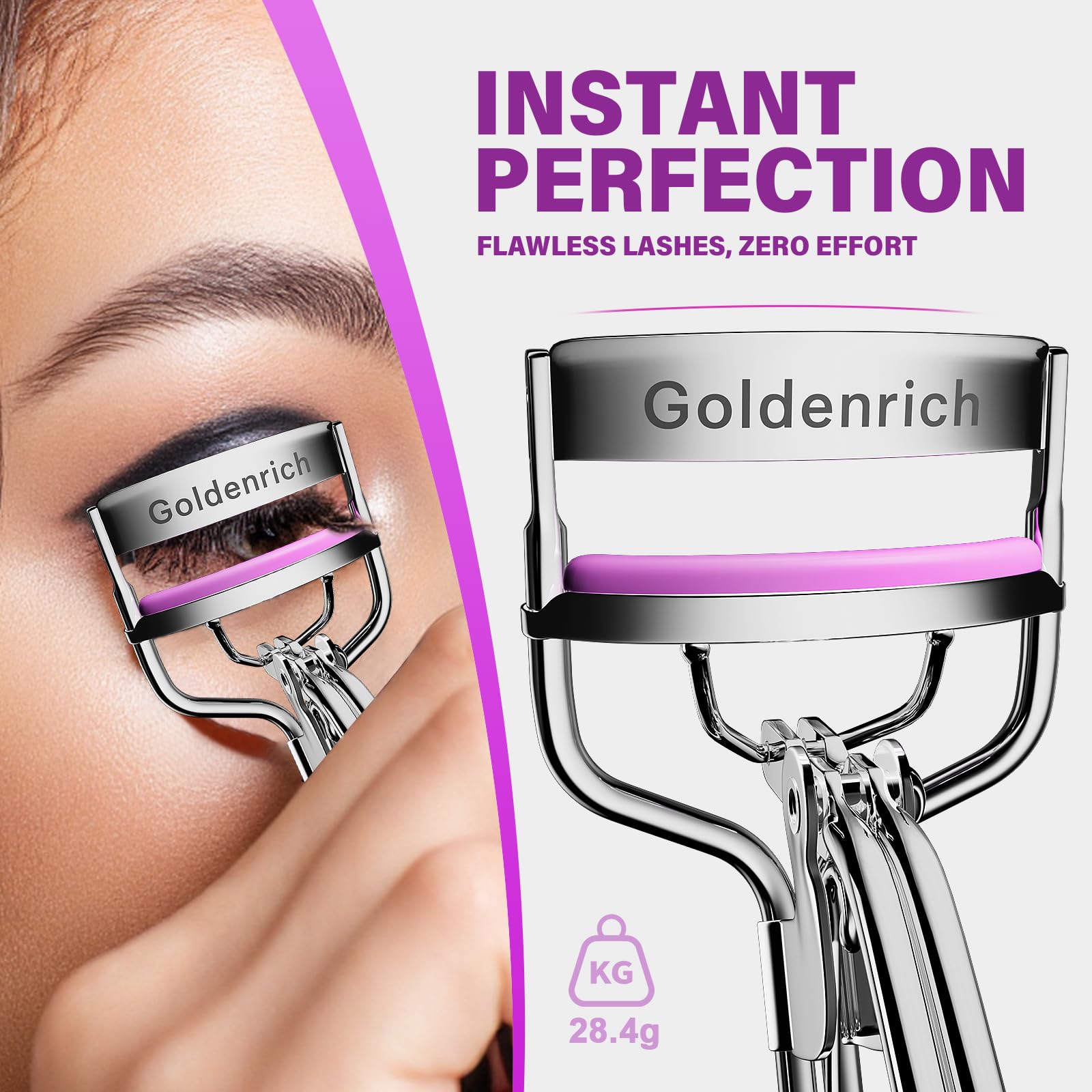 Rizador Goldenrich con estuche transparente para almacenamiento limpio