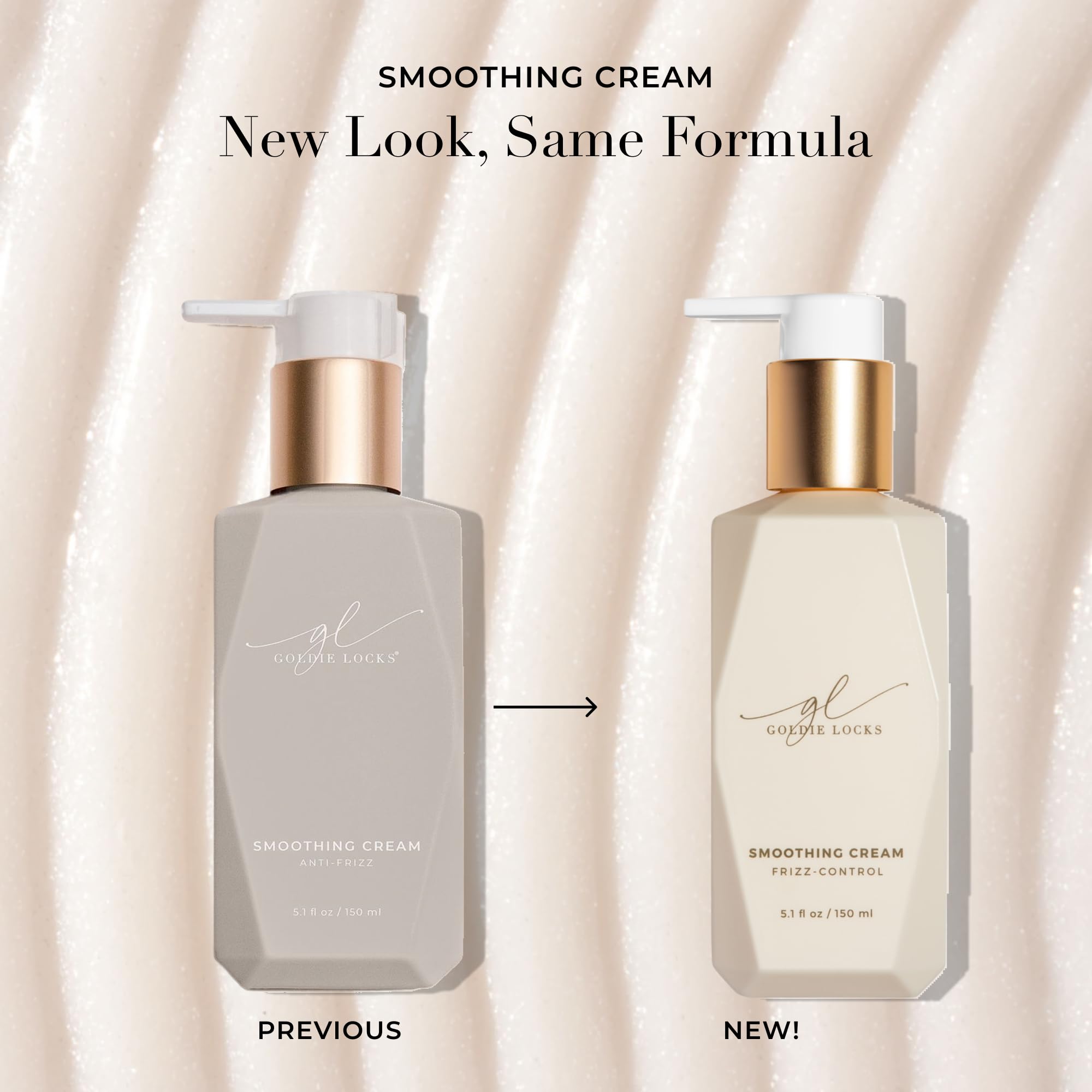 Crema alisadora Goldie Locks, textura seda para cabello suave y manejable.