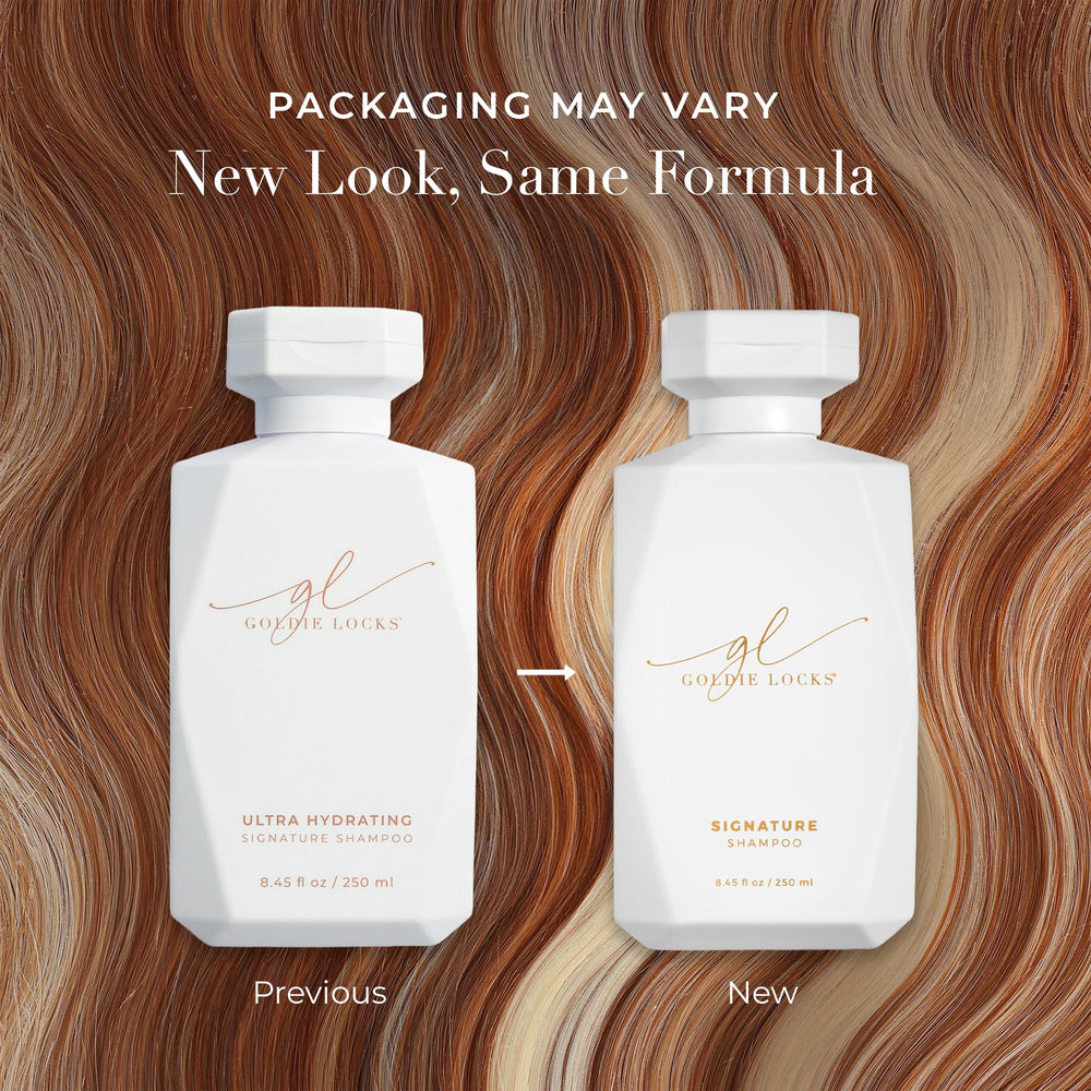 Goldie Locks Ultra Hydratante Champú limpia suavemente sin sulfatos para cabello manejable y limpio.