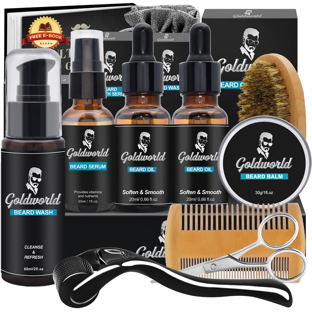 GoldWorld kit barba: aceite en dos envases para hidratación rápida