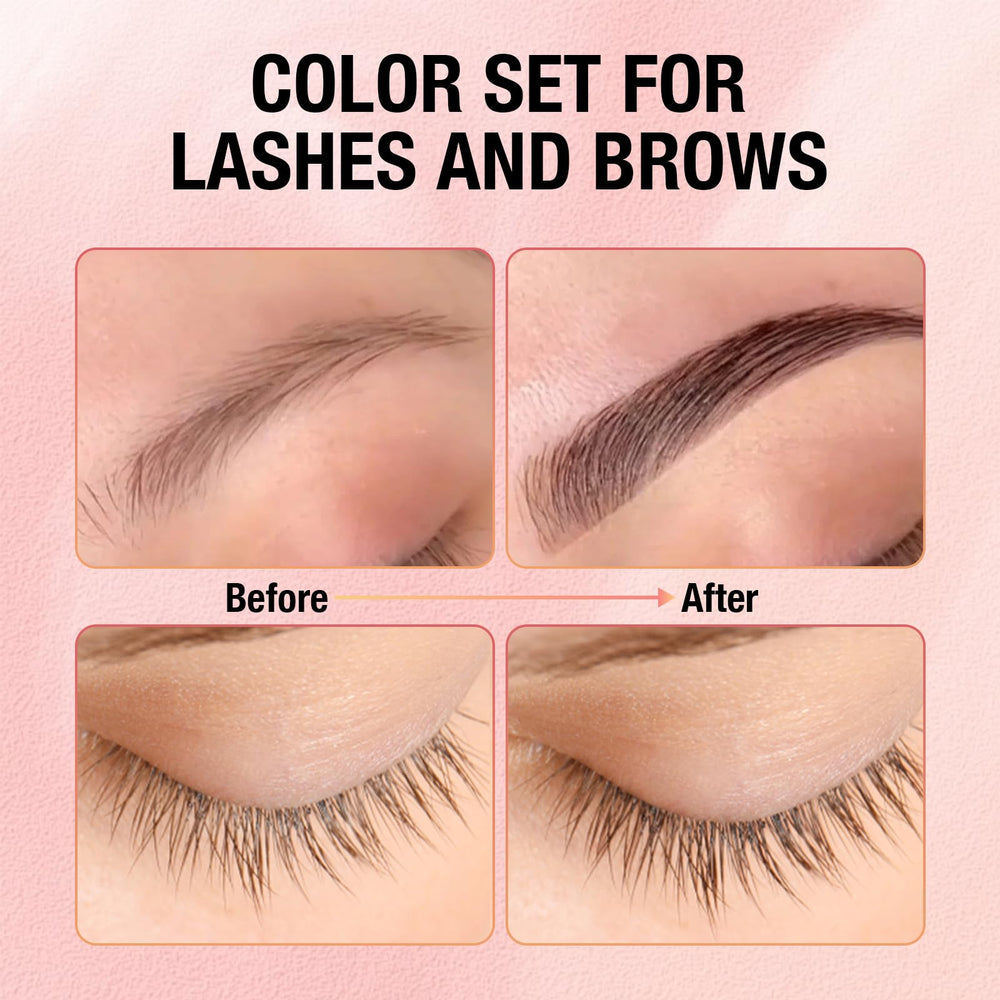 GOLLEE kit color pestañas cejas: aplicadores profesionales incluidos.