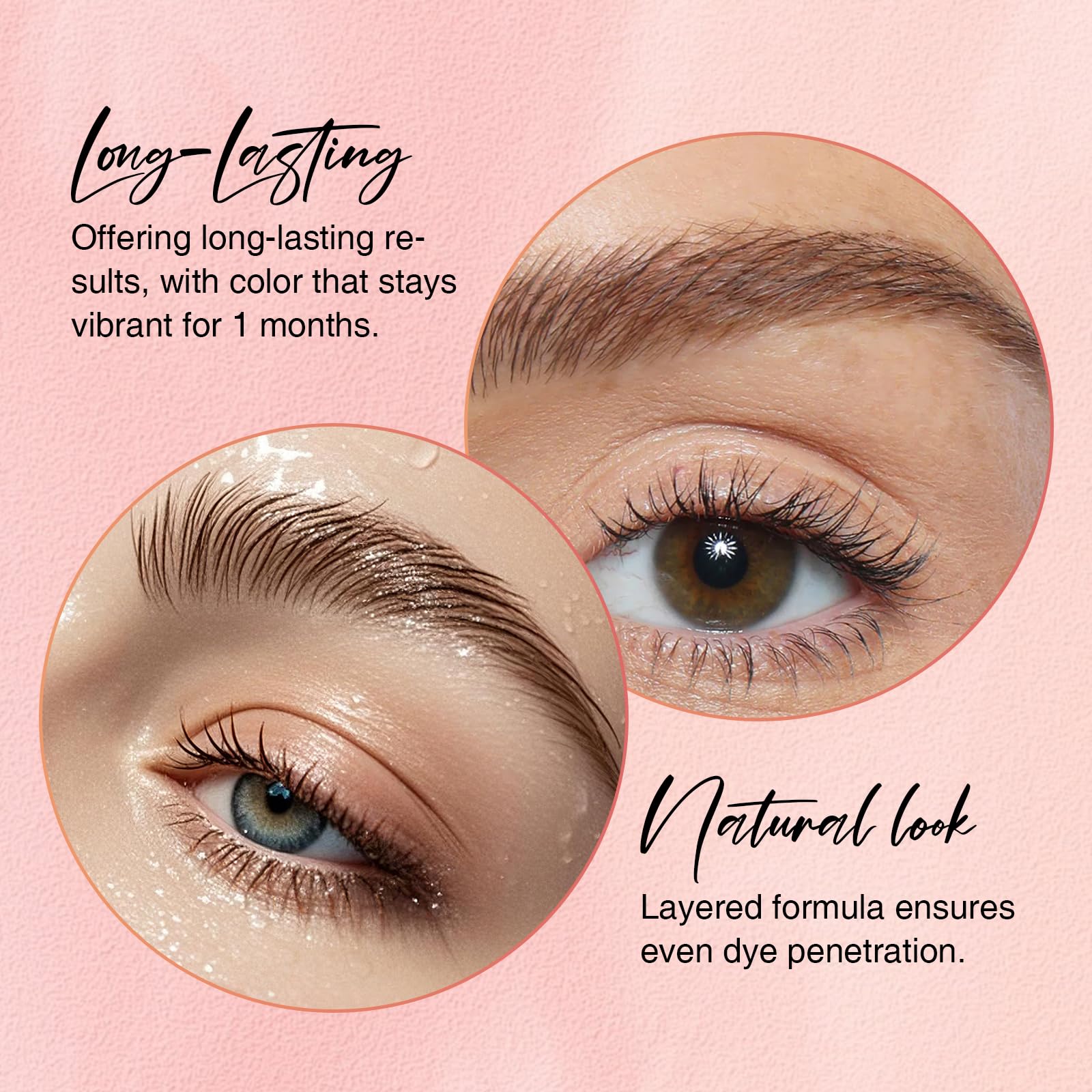 GOLLEE kit color pestañas cejas marrón: dos tubos para mezclar y aplicar.