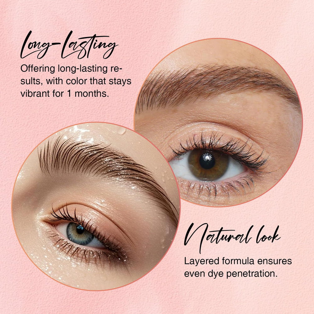 GOLLEE kit color pestañas cejas marrón: dos tubos para mezclar y aplicar.