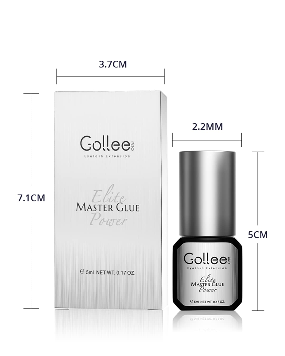 GOLLEEPRO pegamento pestañas, empaque profesional para salones.