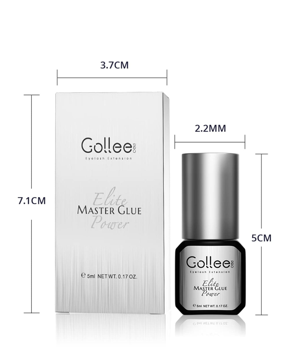 GOLLEEPRO pegamento pestañas, empaque profesional para salones.
