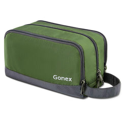 Gonex bolsa de higiene de viaje en nylon verde oliva facilita organización.