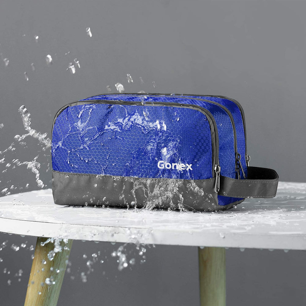 Gonex bolsa de aseo con compartimentos visibles para cosméticos.