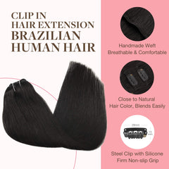 GOO GOO Extensiones clip-in de 120 g para volumen equilibrado.
