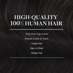 GOO GOO Extensiones clip-in en color 1B natural para un acabado suave.
