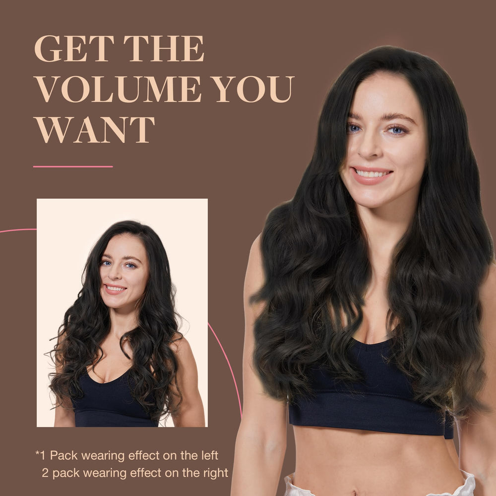 GOO GOO Extensiones clip-in de 7 piezas para mayor densidad.