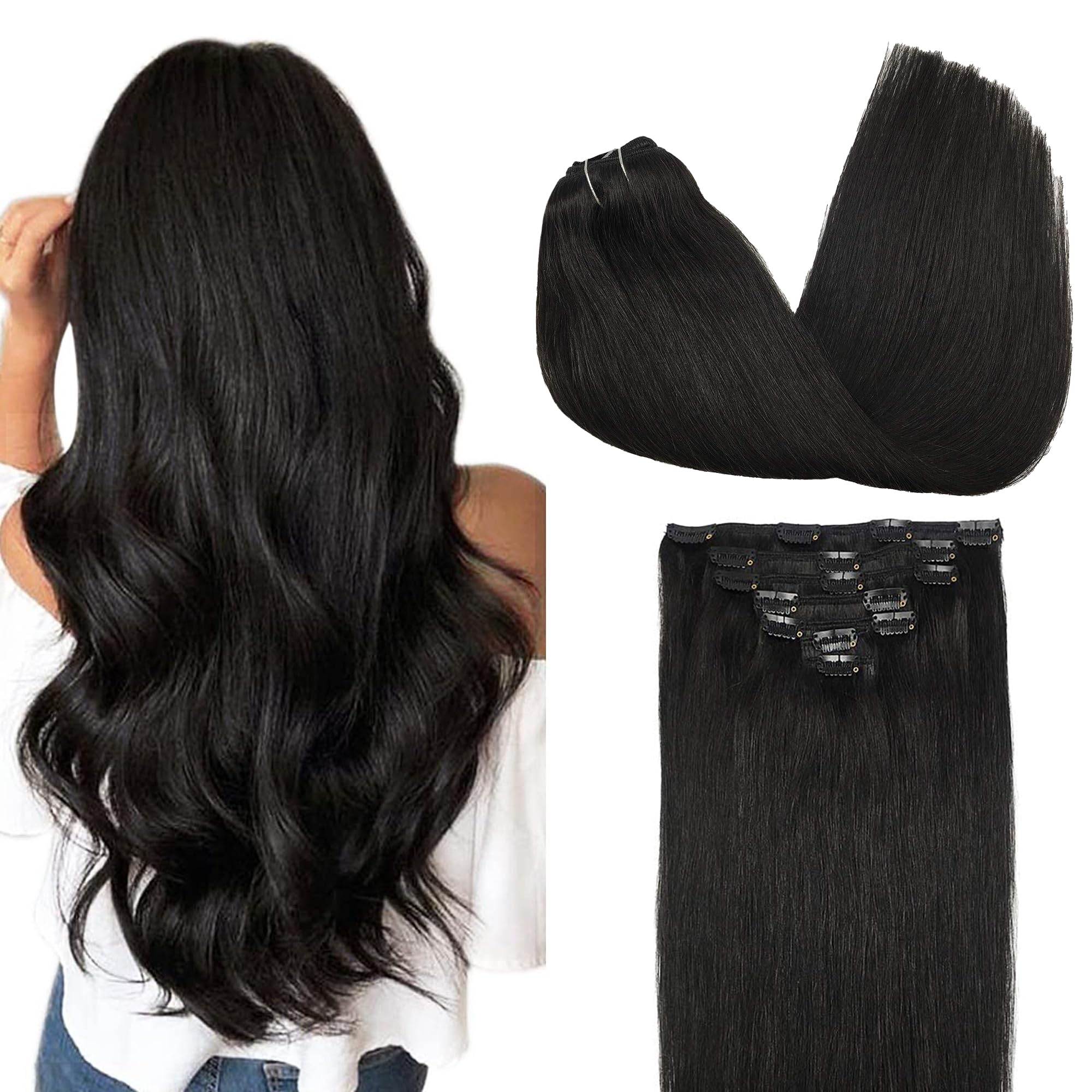 GOO GOO Extensiones clip-in: colocación rápida para un look natural.