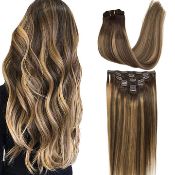 Extensiones GOO GOO con pinzas, textura suave para acabado natural.