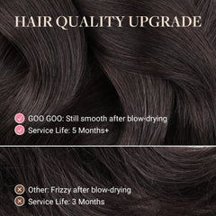 GOO GOO Pelo humano Remy, textura seda, 18 pulgadas, aspecto natural.
