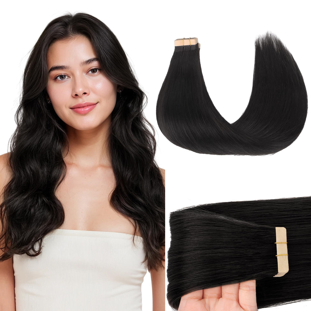 GOO GOO Extensiones Remy 1B natural para un look más largo y suave.