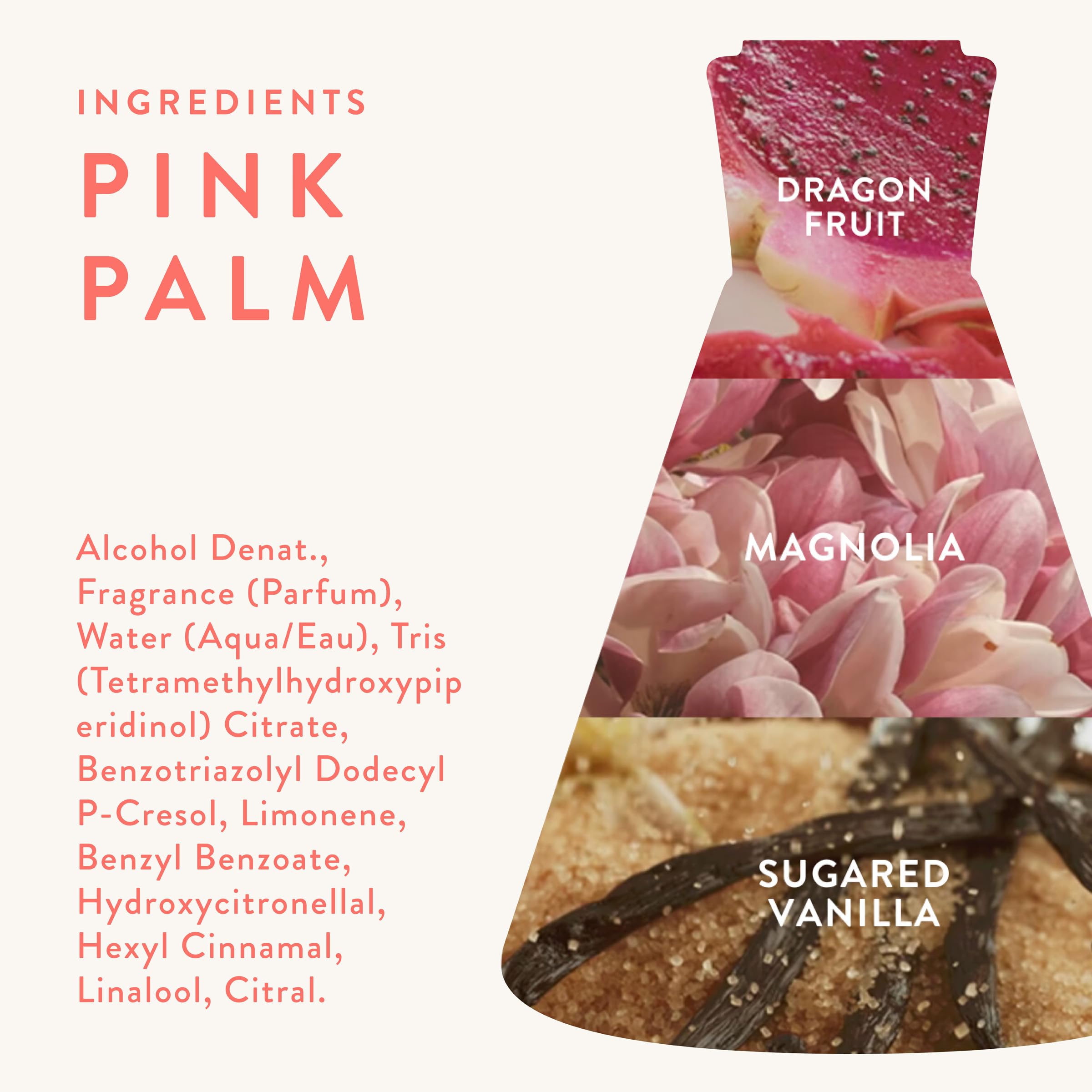 Diseño compacto de Pink Palm cabe en bolso para llevar siempre.